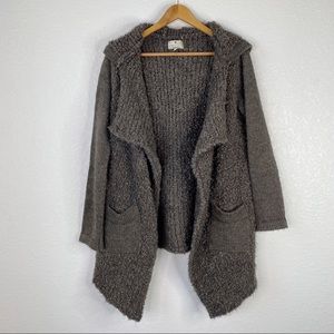 Berretti Brown Boucle Wool Blend Cardigan Sweater